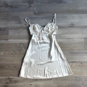 Princess Polly champagne Satin dress